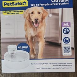 PetSafe Outlast Pumpless Cat Water Fountain, White, 128-oz