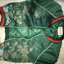 gucci runway duchesse green bomber jacket 