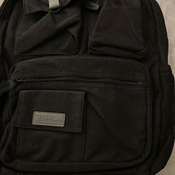 Bella Russo Black Canvas Backpack Laptop Bag 17” 