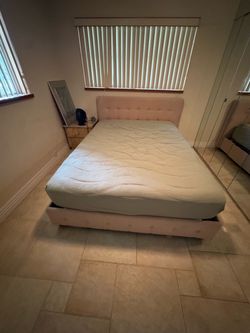Full size bed frame and mattress
