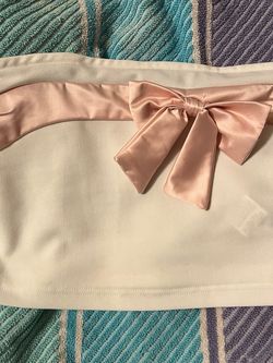 White Strapless Tube Top with Pink Bow