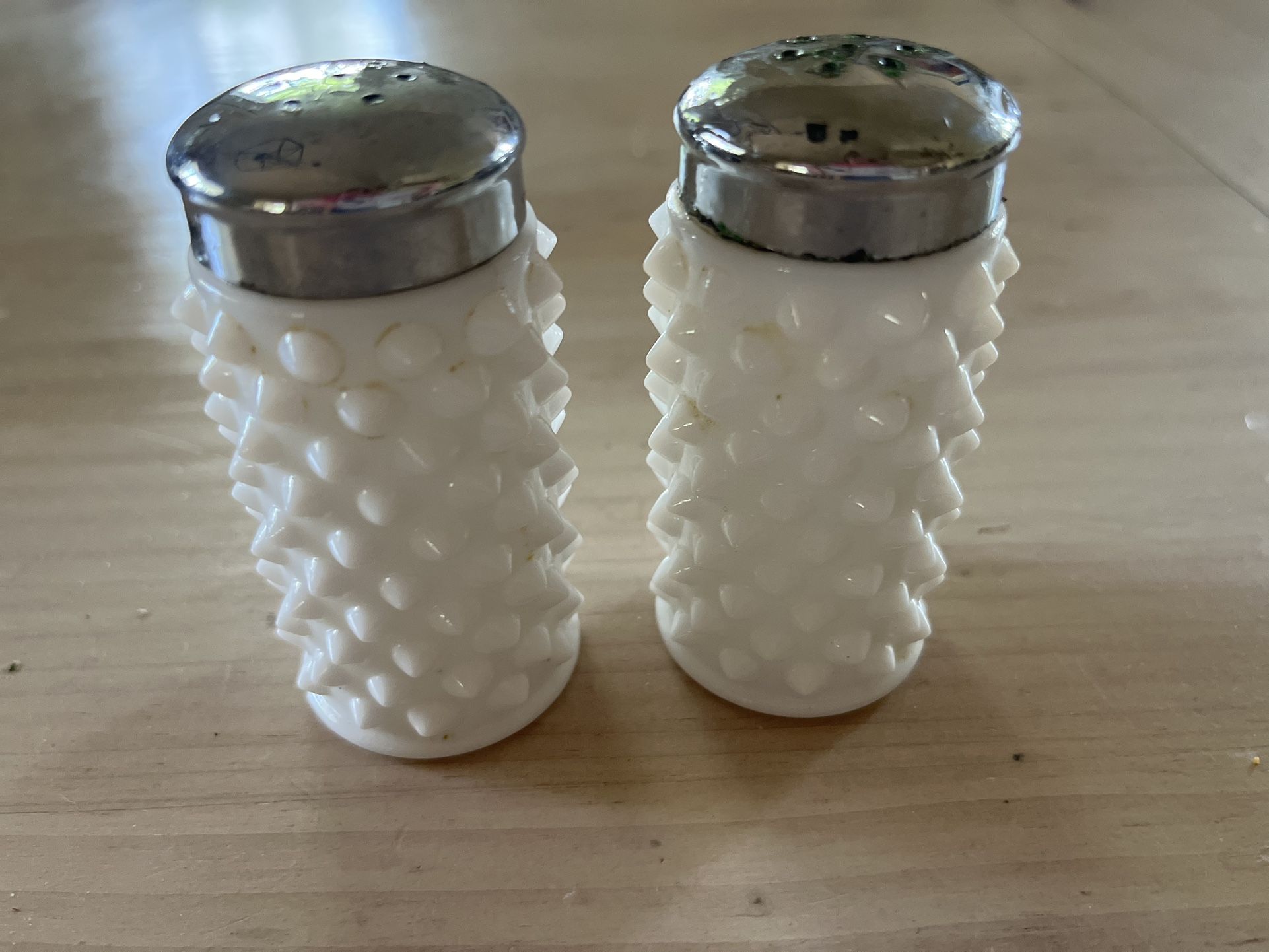 Vintage Hobnail Salt and Pepper Shakers