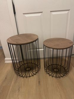 Wire nesting basket side tables