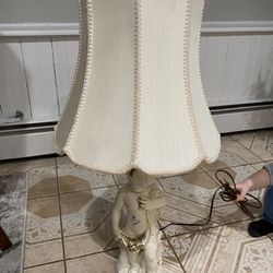 Vintage Plaster Putti/Cherub Table Lamp