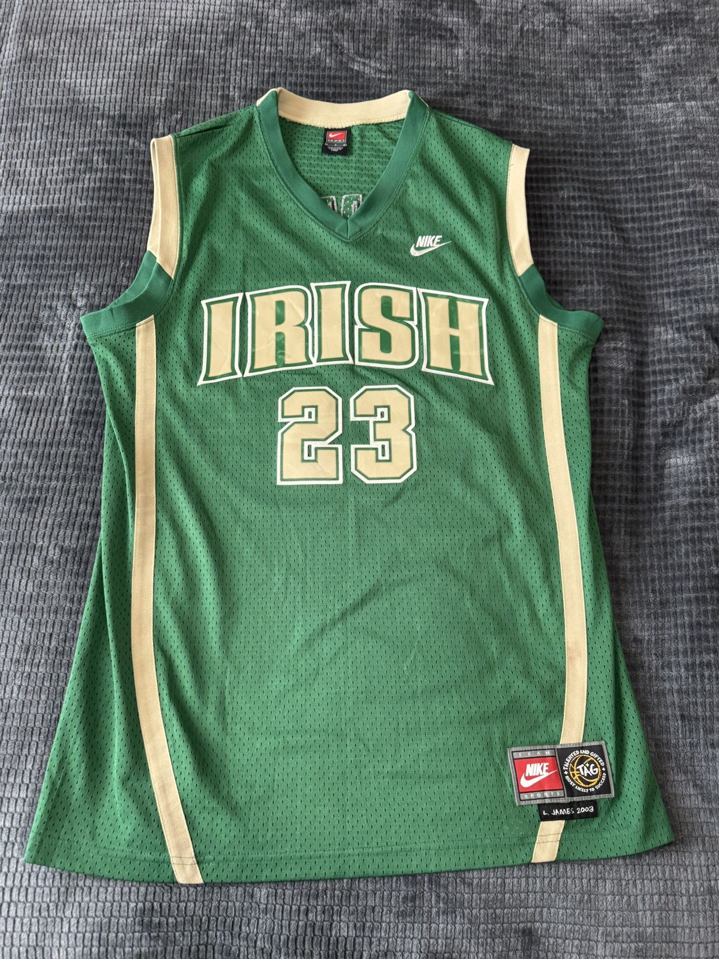 2003 Nike Lebron James #23 St Vincent St Mary Irish HS Men's Jersey Size L Rare