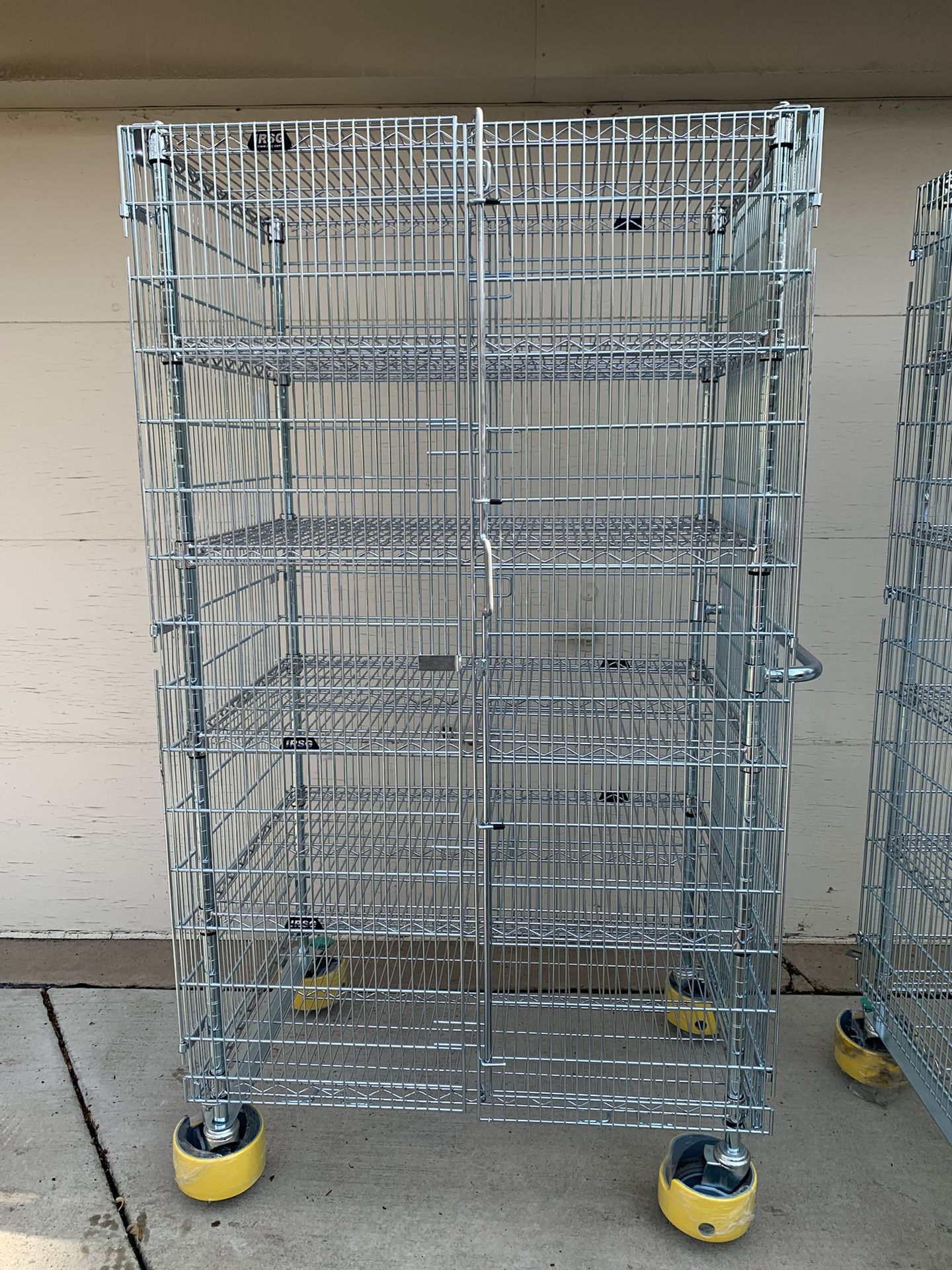 Mobile Security Cage With Shelves