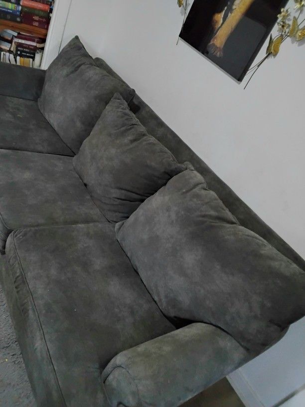 Velvet Grey Sofa For ⛔️(SALE) +10% Discount‼️