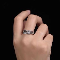 [Caiyuntong] Haoyun Lianlian Money Wrap Ring Opening Adjustable Couple Men’s and Women‘s Fortune Silver Ring