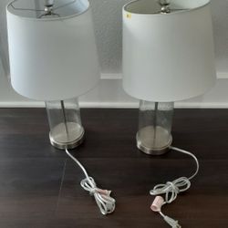 2 Matching Lamps Glass Both $40