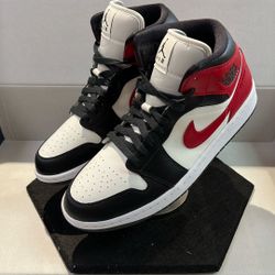 NIKE AIR JORDAN 1 MID GYM RED OFF NOIR