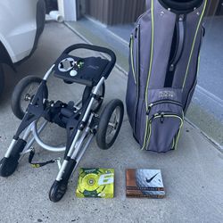 Bag Boy Golf Cart. IZZO cart Bag And Golf Balls