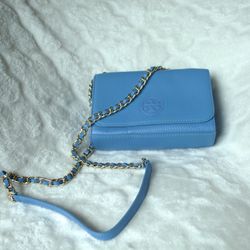 Tory Burch Blue Leather Crossbody Bag