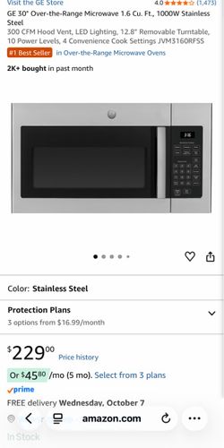 GE 30" Over-the-Range Microwave 1.6 Cu. Ft.