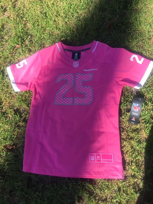 NFL Seahawks Girls Pink Jersey #25