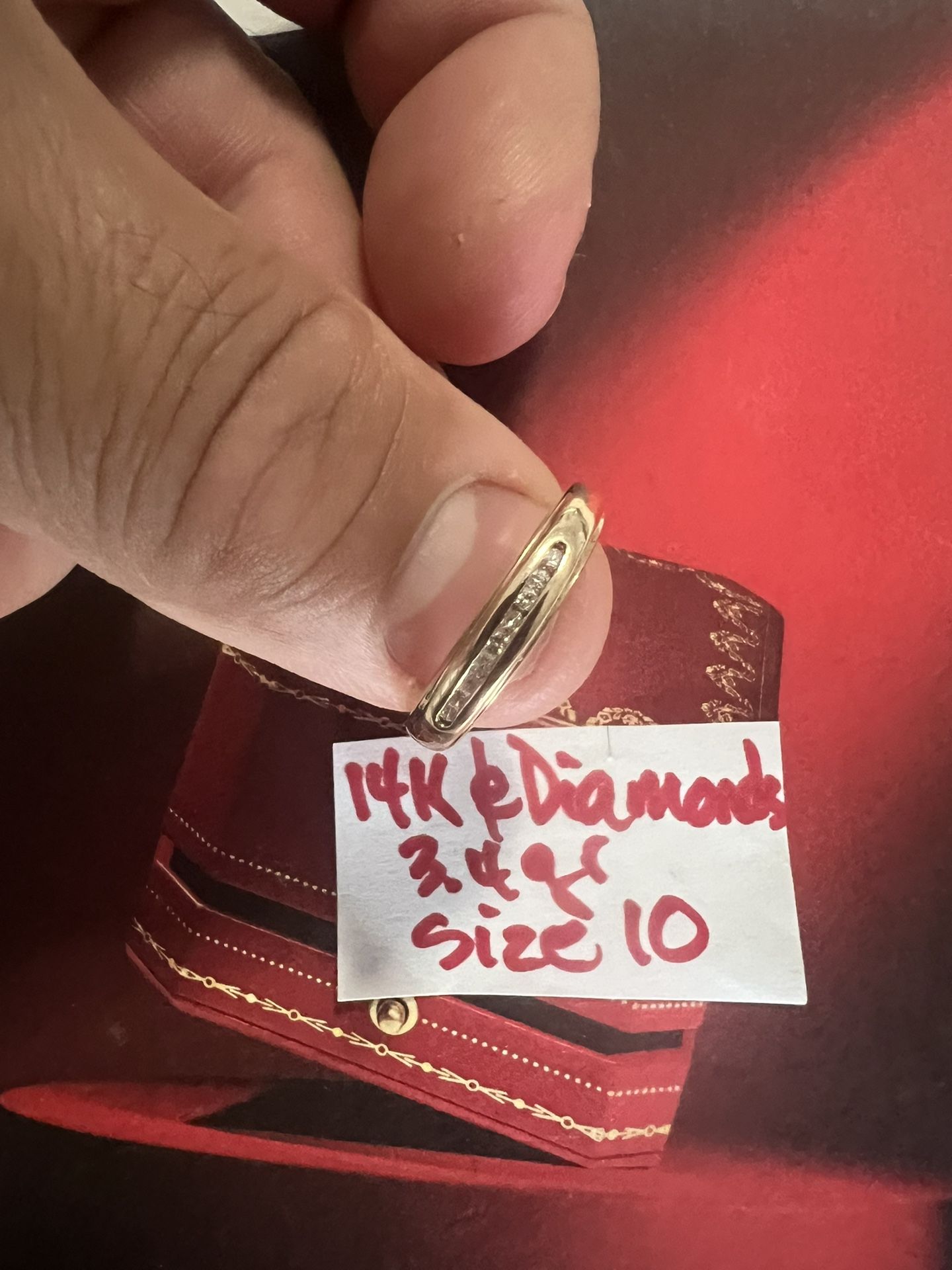 14K Solid Gold Diamonds 💎 Wedding Band 3.4Gr Size 10