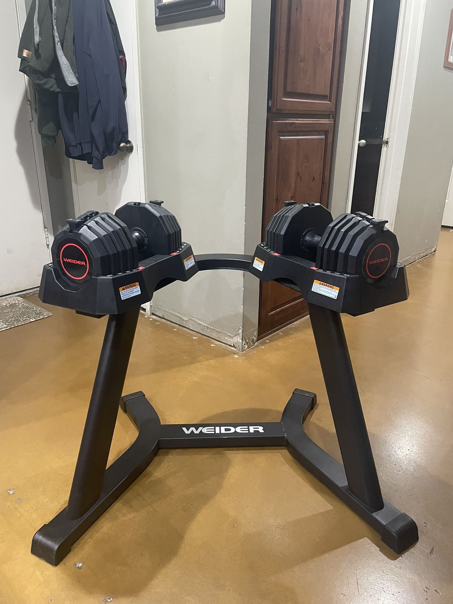 Weider Adjustable Dumbbells And Stand (delivery Available)