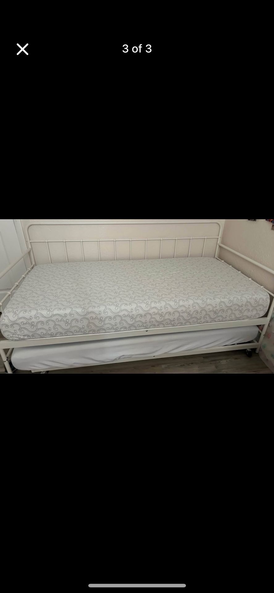 Twin Trundle Bed With Two Mattress, Read Description