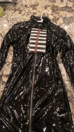 Black PVC Catsuit with Front Zipper