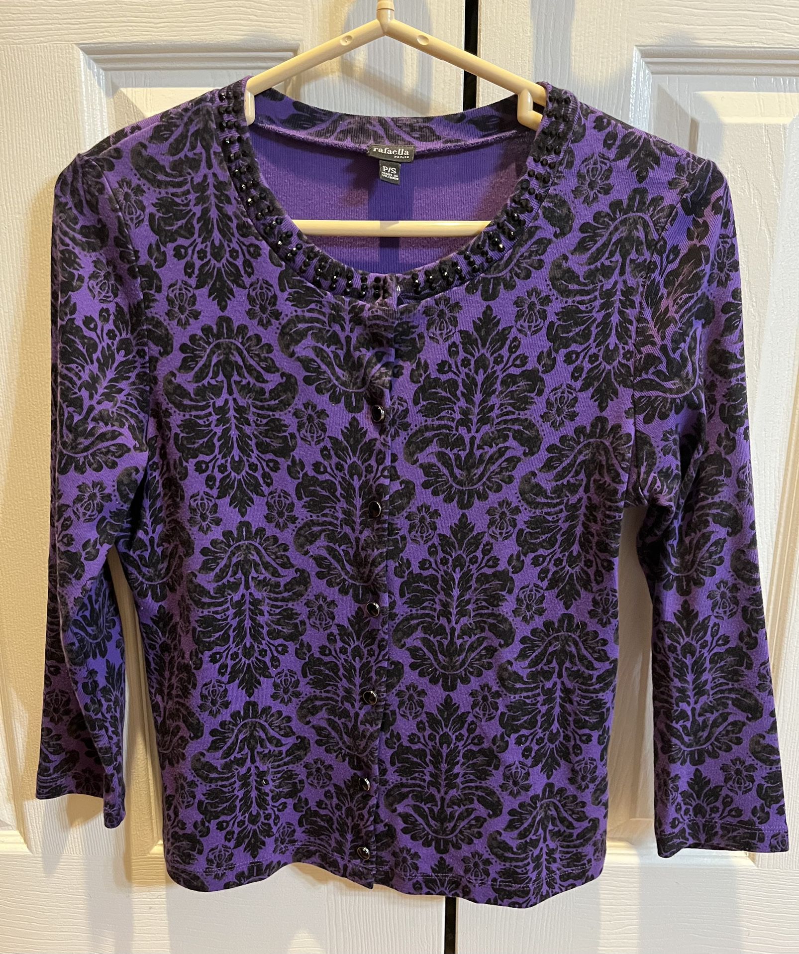 Purple and Black Cardigan Sweater P/S