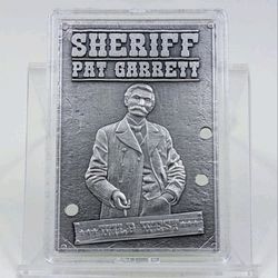 2024 Sheriff Pat Garrett Wild West 1oz Fine Silver Bar Box/COA