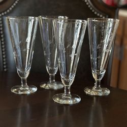 Princess House Crystal Pilsner Glasses (4)