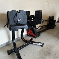 SelectTech Bowflex 560 Dumbbells & Bowflex 2080 Curl Bar Bundle Package