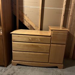 Solid Maple Changing Table Bureau