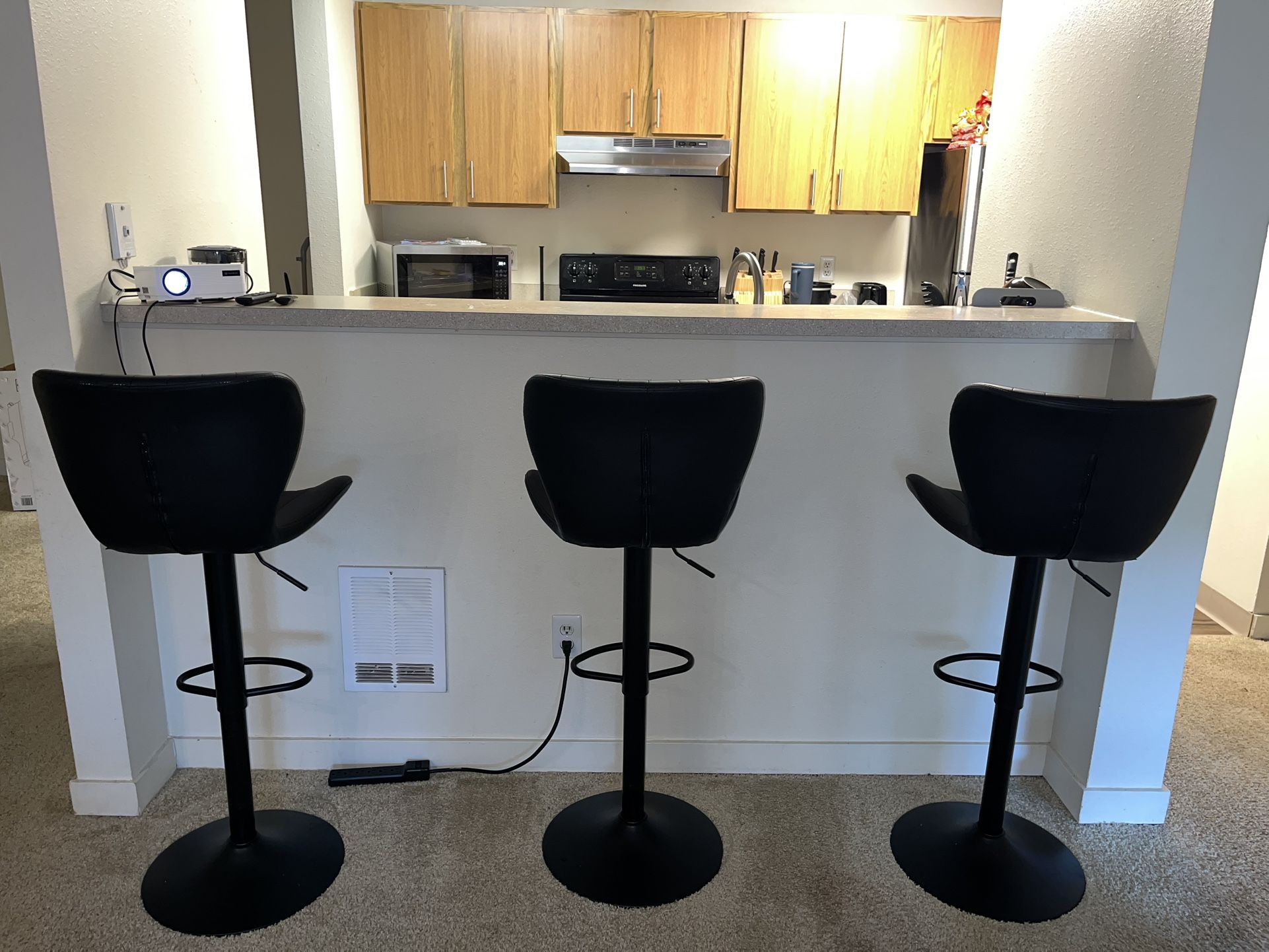 Black Leather Bar Stools