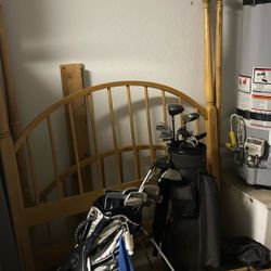 Four Post Wooden  Full Size Bed Frame Plus Box Spring (no Mattress)