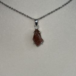 Raw Pink Tourmaline Necklace 