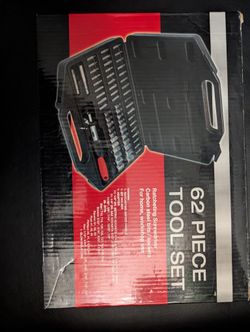 NEVER USED.  62 Piece Tool Set in Plastic Case Organizer 