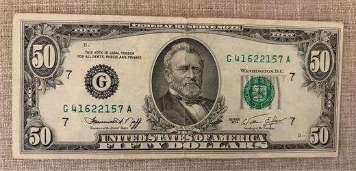 1974 fifty dollar bill federal note