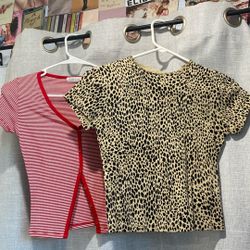 2 xs tight fitted t shirts 
