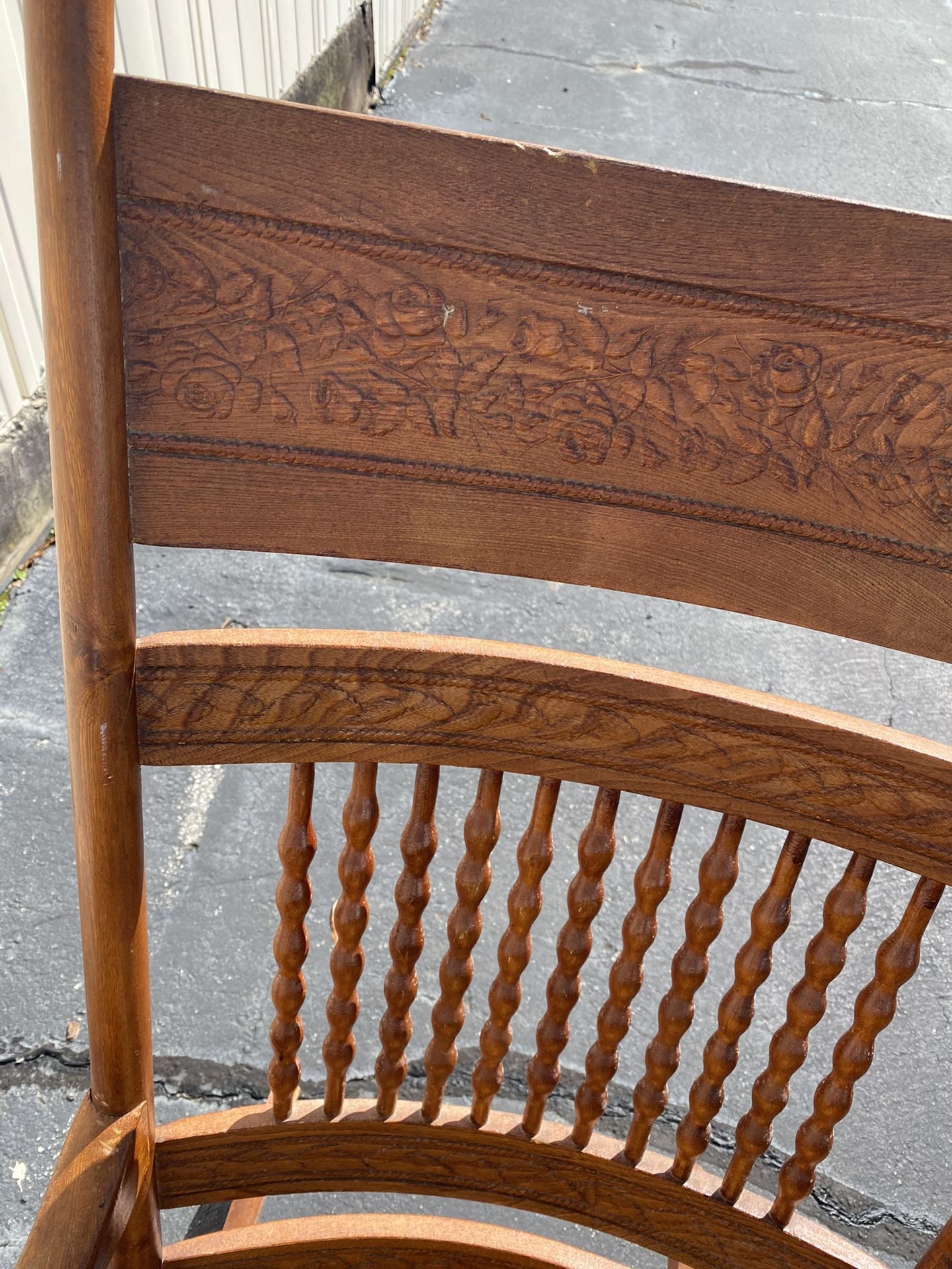 Vintage Wood And Cane Rocking Chair From 1940’s