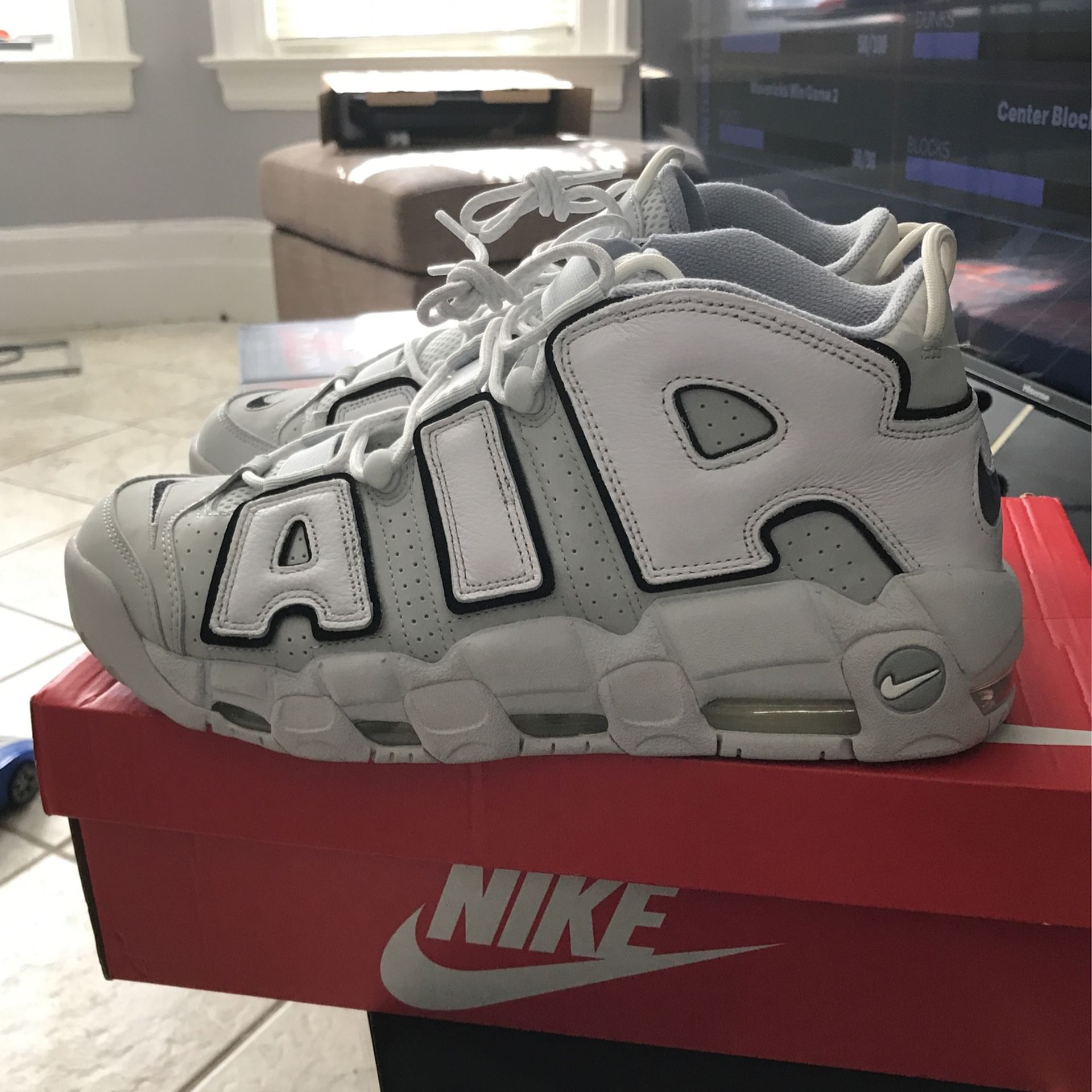 Nike More Air Uptempo Light Gray/white 11.5