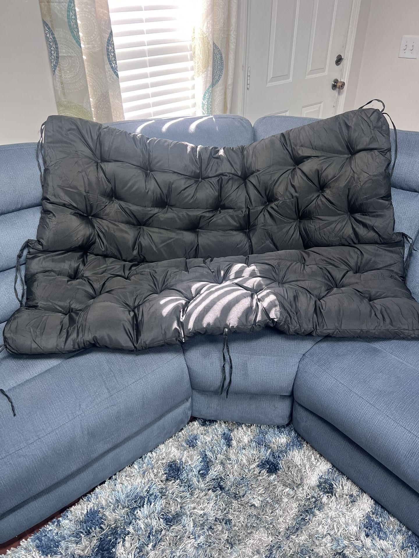 Black Cushion Porch Swing Cushions, 3 Seat Outdoor Swing Cushion Replacement Dark Grey