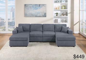 Corduroy sectional sofa