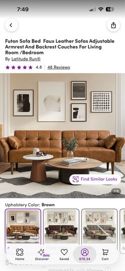 🔥 Like New Modern Faux Leather Futon Sofa Bed – Pickup Today in Redondo Beach