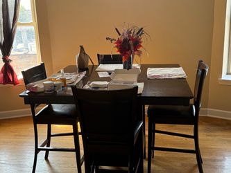 Dark Brown Counter Height Dining Table with Chairs