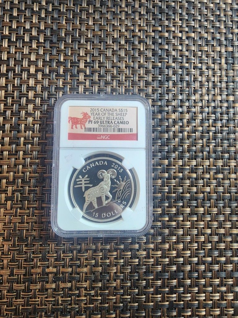 2015 Canada Silver $15 Year Of The Sheep Coin NGC PF 69 Ultra Cameo