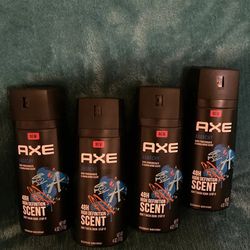 SALE!! Lot Of 4- Axe Anrchy Men Full Size Deodorant Body Spray, New, 4oz