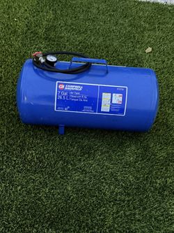 blue Campbell Hausfeld KT0700 portable air tank with a 7-gallon
