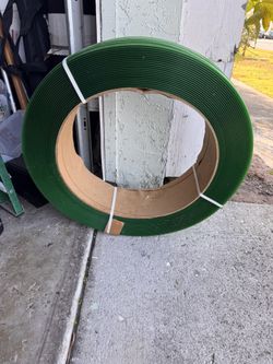 Heavy-Duty Green PET Polyester Strapping Roll - 1/2” Wide
