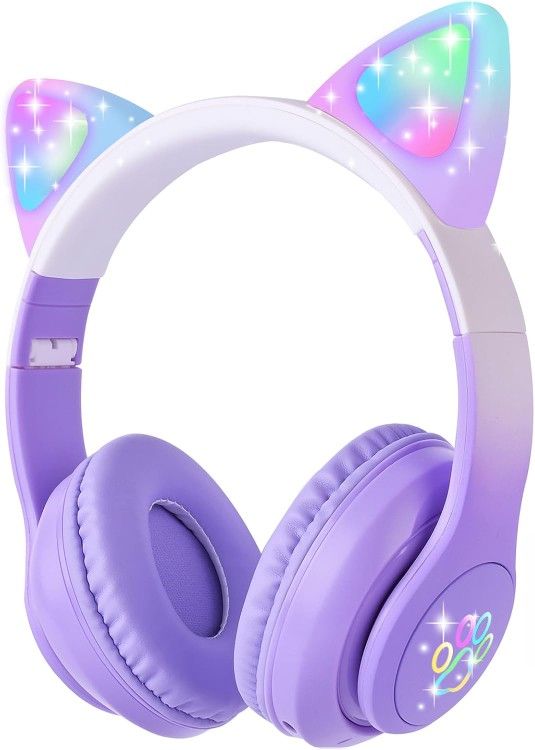 KIDS BLUETOOTH WIRELESS RGB HEADPHONES