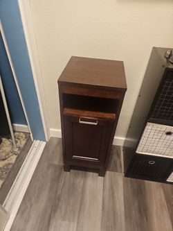 Dark Wood Cabinet with Open Shelf