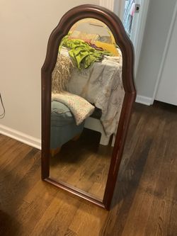 A Beautiful, Brown, Strong (44” Tall X  20” Wide) Mirror (NO SHIPPING)