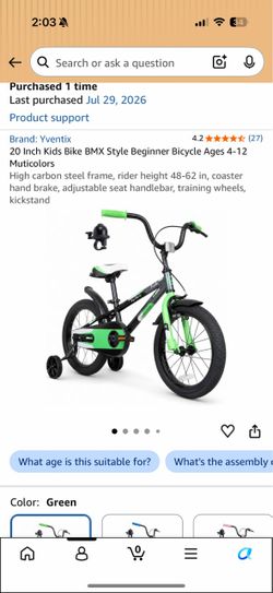 16 Inch Kids Bike BMX Style Beginner Bicycle Ages 4-12