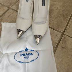 White Prada Pumps
