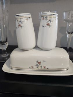 Princess House Butter Dish and Shakers