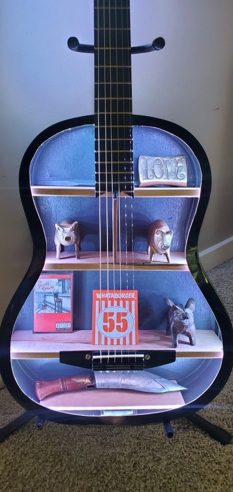 Repurposed Acoustic Guitar - Functional Art